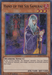 A Yu-Gi-Oh! trading card featuring the "Hand of the Six Samurai [SPWA-EN042] Super Rare" Effect Monster. The card depicts a hooded figure in a robe holding a sword, with a statue of a warrior behind them. This Spirit Warriors card includes text detailing the monster's ability and has stats 1600 ATK and 1000 DEF at the bottom.