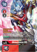 A Digimon trading card featuring Shoutmon X5 [BT10-013] (Alternate Art) [Xros Encounter]. Displaying a robotic character with red, white, and gold armor wielding a sword, Shoutmon X5 [BT10-013] (Alternate Art) [Xros Encounter] costs 10, has 10000 DP, and is a Level 5 Digimon. This Super Rare card details abilities like "Security Attack +1" and "DigiXros -