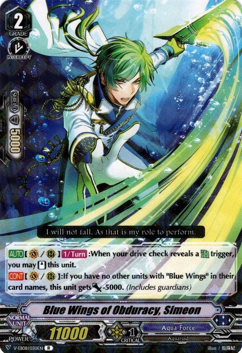 Blue Wings of Obduracy, Simeon (V-EB08/030EN) [My Glorious Justice]