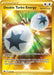 A Pokémon trading card named "Double Turbo Energy (216/189) [Sword & Shield: Astral Radiance]" from the Pokémon series features two orbs with stars on them against a golden, shimmering background. The Secret Rare card text states it provides two Energy and reduces attacks by 20 damage. It includes numbers 216/189 and ©2022 Pokémon/Nintendo/Creatures/GAME FREAK.