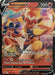 A Pokémon trading card featuring Infernape V (SWSH252) [Sword & Shield: Black Star Promos] with 200 HP from the Sword & Shield set, this fiery Fire type monkey has flames on its head, eyes, and fists. The Pokémon card boasts two dynamic attacks: Meteor Punch and Bright Flame. The vivid illustrations capture Infernape's intense energy.