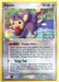A Pokémon trading card features Aipom, a purple monkey-like Pokémon with a hand on its tail, hanging upside-down from a tree. The Colorless card has 50 HP and includes attacks such as Snappy Move and Snap Tail. It's part of the EX Unseen Forces series, illustrated by Sachiko Adachi. This particular product is known as Pokémon Aipom (34/115) (Stamped) [EX: Unseen Forces].